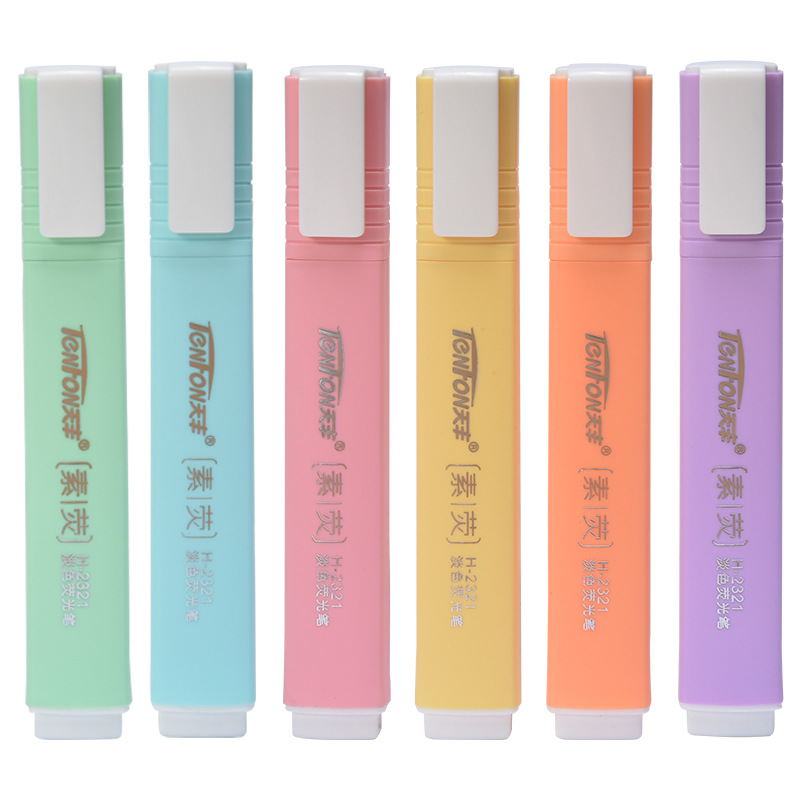 6 pçs/set forma plana cor páli - Pastel Highlighter Set Double Ended avaliação e preço